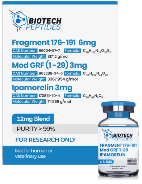 Fragment 176-191 & Mod GRF 1-29 & Ipamorelin-blanding (12 mg)
